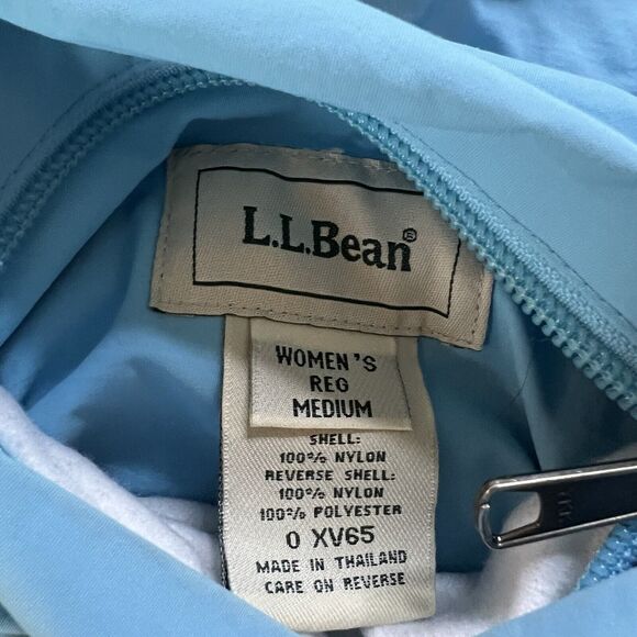 LL Bean Womens Ski Jacket Fleece Reversible Coat Medium Blue Gorpcore Outdoors - Picture 9 of 16